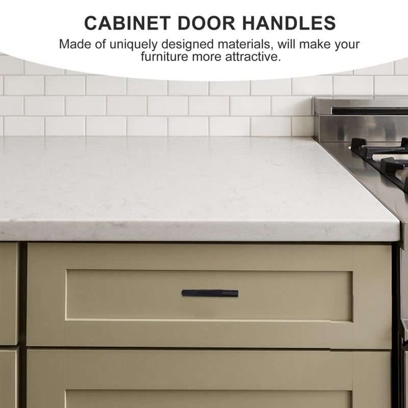 Matte Black Aluminum Alloy Cabinet Handles 128mm Hole Spacing Modern Minimalist Drawer Knobs 2pcs - Image 4