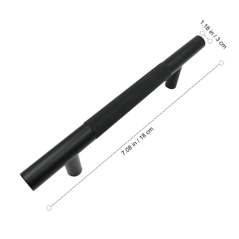 Matte Black Aluminum Alloy Cabinet Handles 128mm Hole Spacing Modern Minimalist Drawer Knobs 2pcs - Image 3