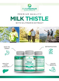 PUREPREMIUM SUPPLEMENTS Purepremium Milk Thistle Supplement With Silymarin Extract Liver Support Health Supplement Maintain Normal Liver Function Vegan Silymarin Milk Thistle 120 Tablets  - Image 3