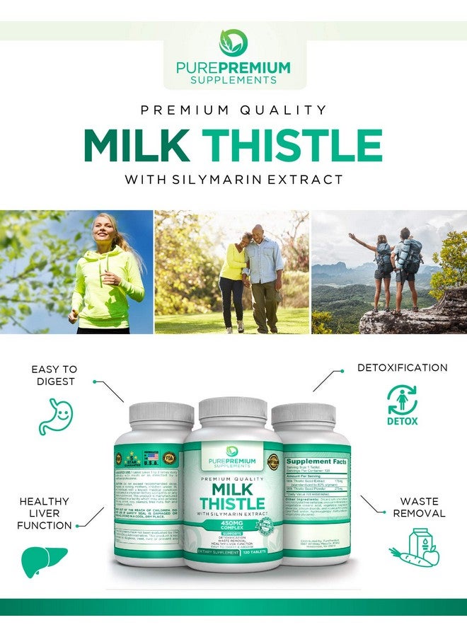 PUREPREMIUM SUPPLEMENTS مكمل حليب الشوك النقي مع مستخلص السليمارين لدعم صحة الكبد والحفاظ على وظيفة الكبد الطبيعية، نباتي، سليمارين، حليب الشوك، 120 قرص - Image 3