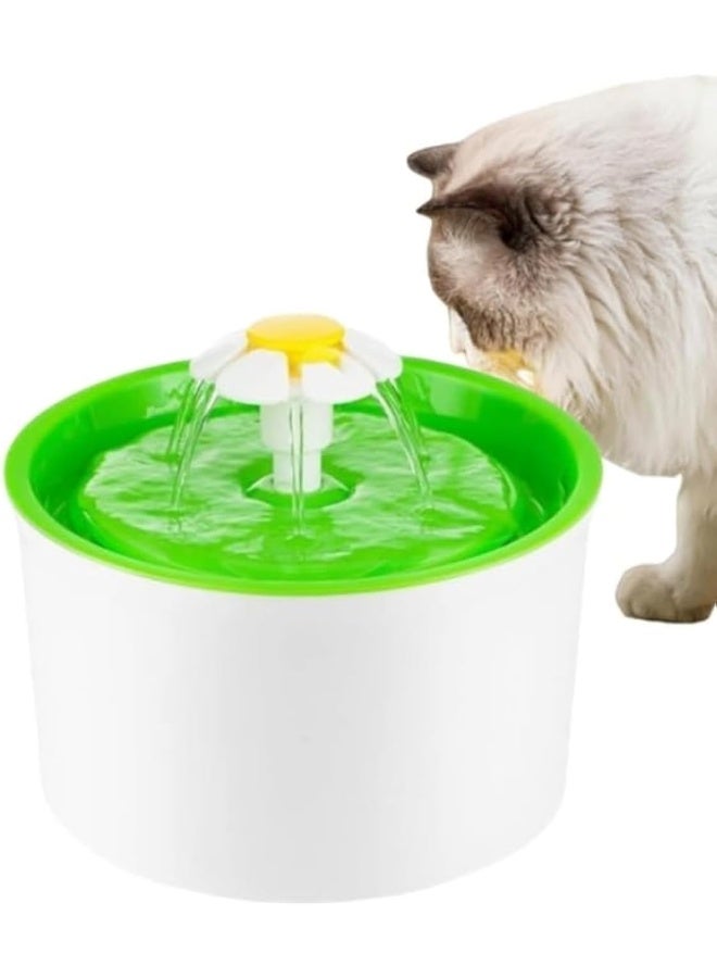 Coodipet Flower Fountain with Triple Action Filter, Cat Drinking Water Fountain, 1.6 L, Green - Image 1