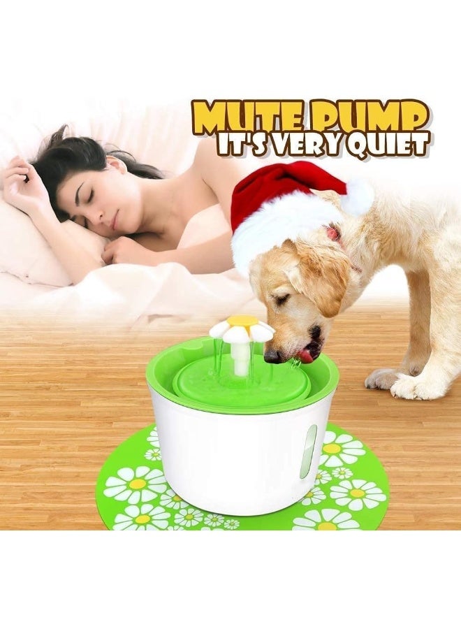 Coodipet Flower Fountain with Triple Action Filter, Cat Drinking Water Fountain, 1.6 L, Green - Image 5