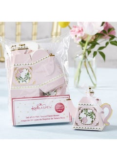 Kate Aspen Kate Aspen, Tea Time Whimsy Collection, Teapot Tea Party Favor Box (Set of 24), One Size, Pink & Gold Foil (28592PK)  - Image 2