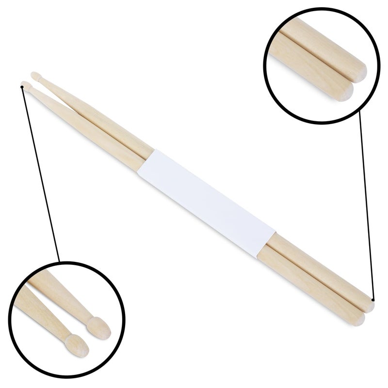 Juarez Juârez JRDS100 Wooden Drum Sticks – 5A Size, Maple Wood with Wooden Tips, Durable & Balanced for Drummers (Pair) - Image 2