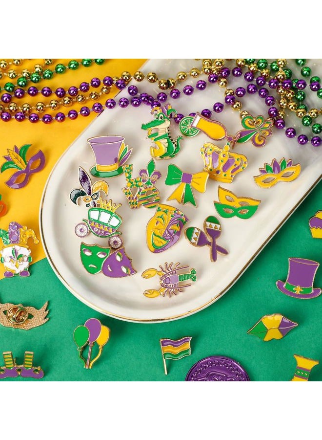 DTOFOOT 36 PCS Mardi Gras Enamel Brooch for Hats Parade Throws Label Badges for Women Girls DIY Brooch Pins for Clothes Bags Backpack Jewelry Hat Jacket Decoration - Image 4