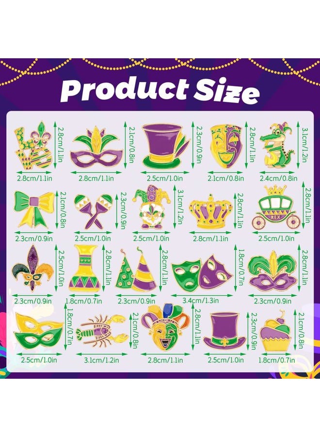 DTOFOOT 36 PCS Mardi Gras Enamel Brooch for Hats Parade Throws Label Badges for Women Girls DIY Brooch Pins for Clothes Bags Backpack Jewelry Hat Jacket Decoration - Image 2