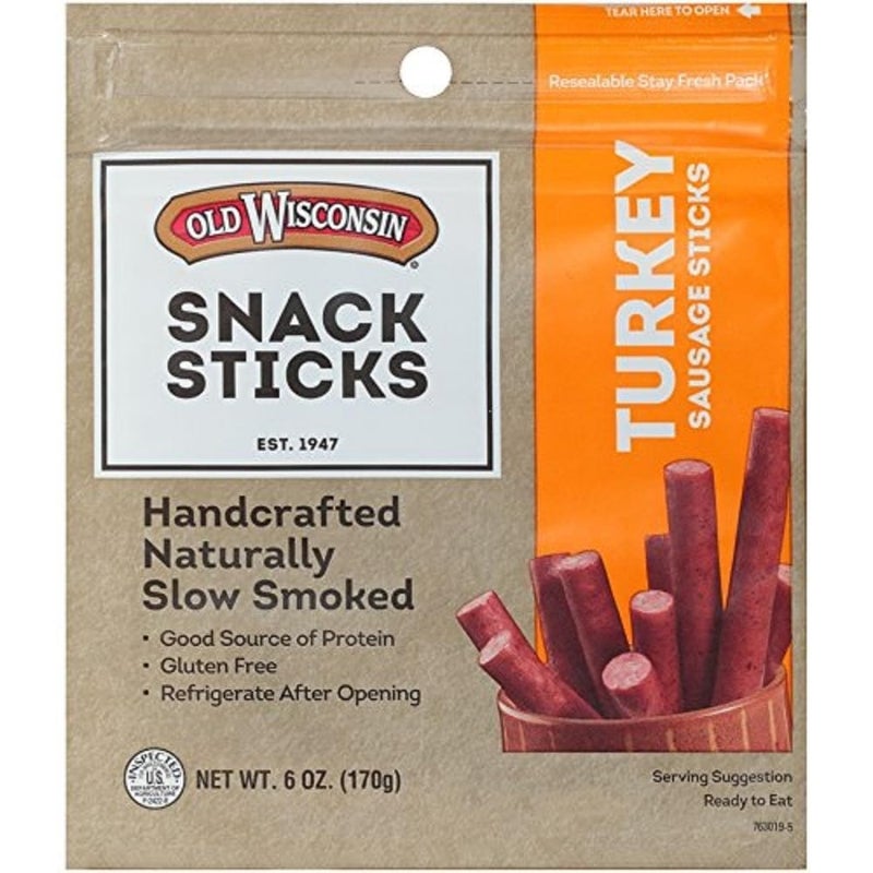 Old Wisconsin Turkey Sausage Snack Sticks Naturally Smoked Ready to Eat High Protein Low Carb Keto Gluten Free 6 Ounce Resealable Package - Image 3