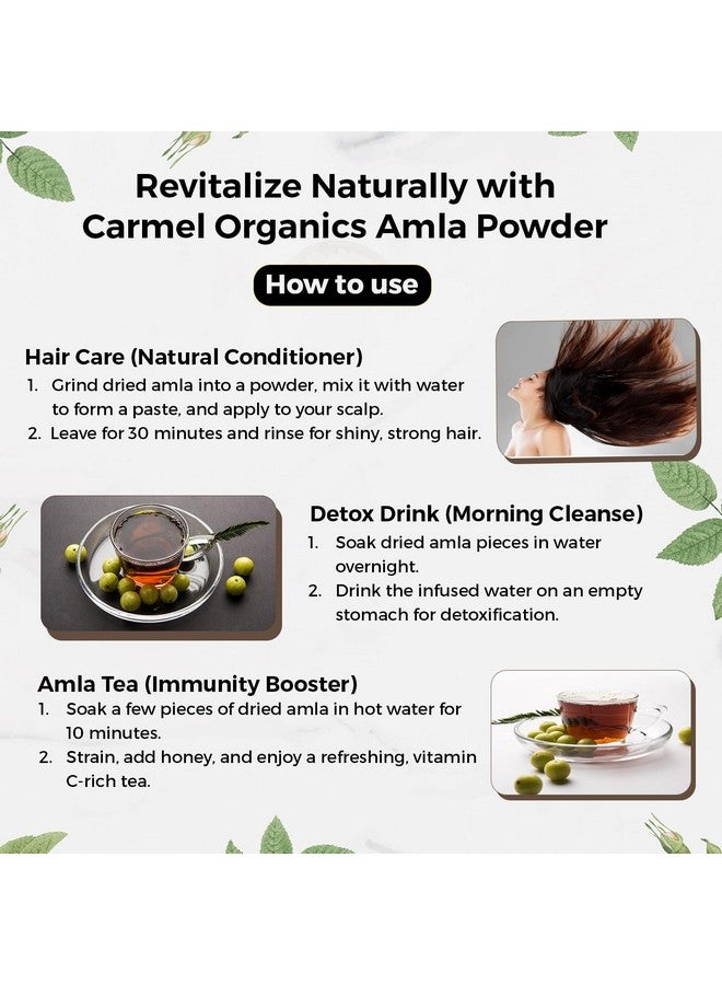 CARMEL ORGANICS CARMEL ORGANICS Amla Fruit Powder 340 Grams For Your Health and Hair Care| Jaivik Bharat Certified | Indian gooseberries | Malanelli,Amalakkamu,Usirikai Powder | No Added Preservatives  - Image 5
