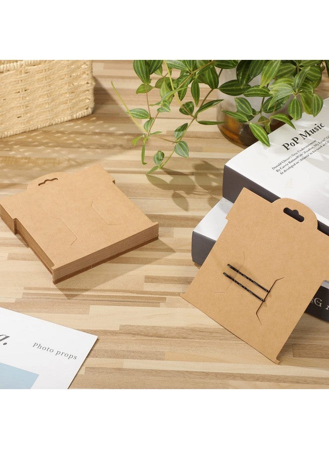 Geyee 50 Pcs Hair Clip Display Cards 4.75 X 5.25 In Kraft Hair Bow Holder Cards Brown Hair Bow Display Cards Rectangular Clip Collecting Cardboard For Hair Barrettes Jewelry Organizing Accessories - Image 4