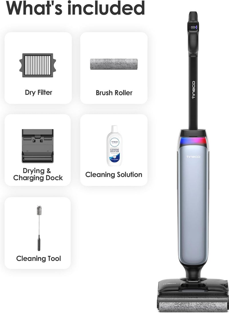 Tineco Floor One S9 Artist wet-dry vacuum cleaner, 22kPa, 360° SmoothDrive, anti-tangle, self-cleaning, 50 minutes working time, cleaning with double edge, 180° Lay-Flat, Flashdry at 85°C - Image 2