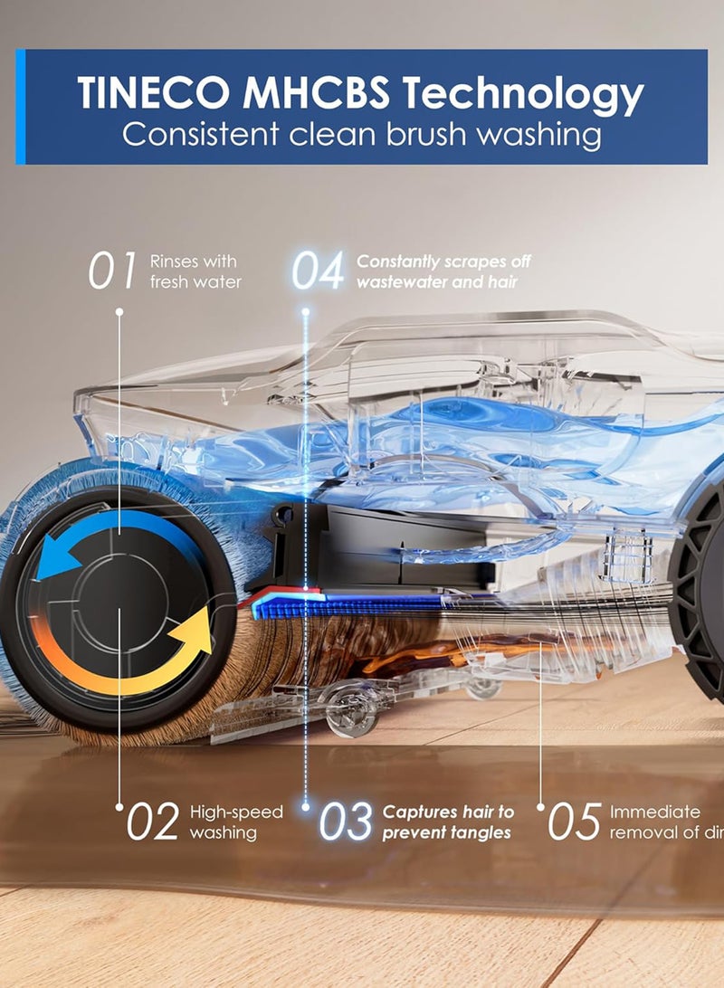Tineco Floor One S9 Artist wet-dry vacuum cleaner, 22kPa, 360° SmoothDrive, anti-tangle, self-cleaning, 50 minutes working time, cleaning with double edge, 180° Lay-Flat, Flashdry at 85°C - Image 4