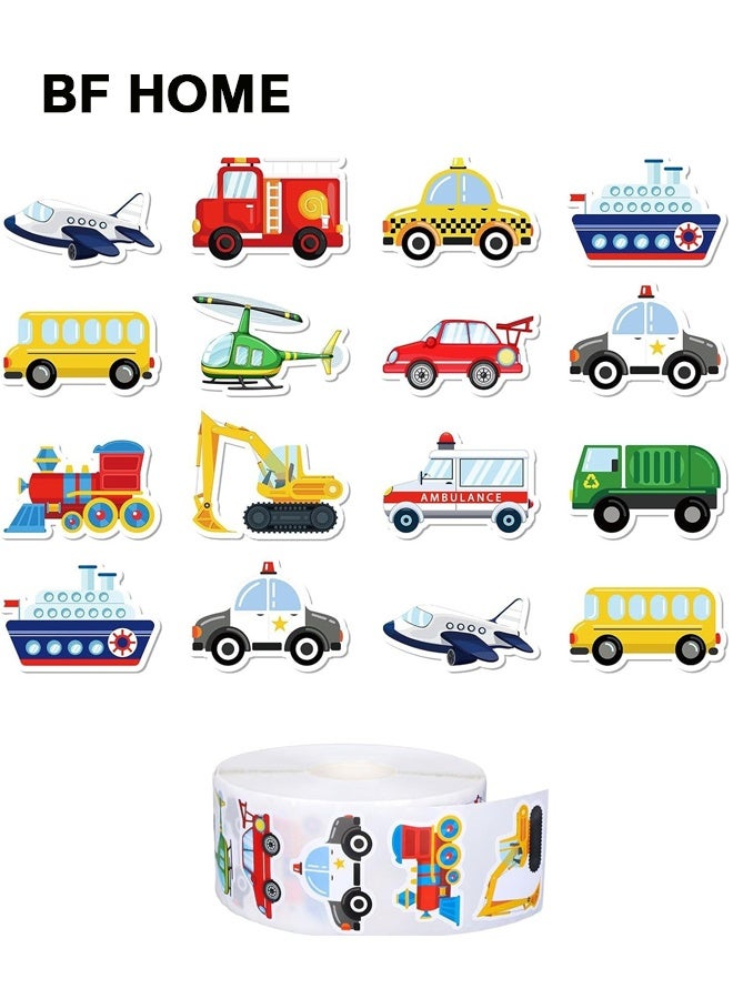 BF HOME 500 Pcs Cartoon Car Stickers, 12 Designs Stickers for Kids, 3cm Seal & Decorative Labels for Books, Bottles, Laptops - Image 1