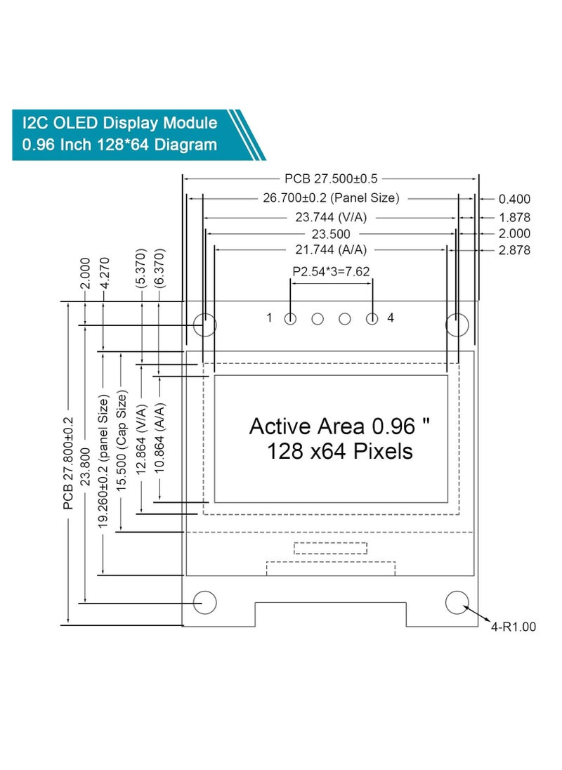 وحدة عرض OLED بحجم 0.96 بوصة I2C IIC 5 قطع SSD1306 Mini Self، شاشة مضيئة متوافقة مع Arduino Raspberry Pi