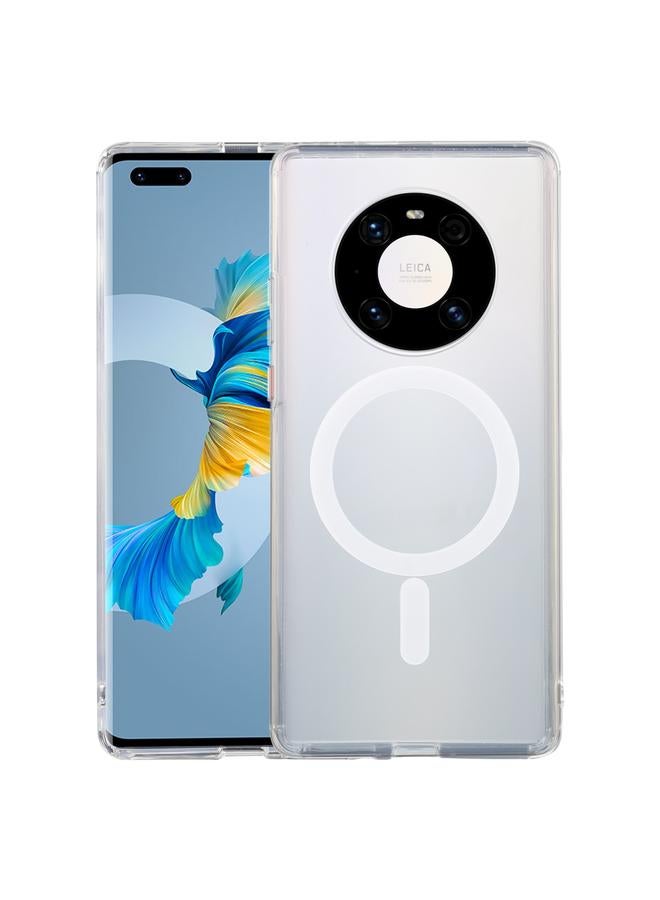 S-TOP Case For Huawei Mate 40 Pro Magsafe Case Simple Magnetic Ring All-inclusive Clear Crystal Acrylic PC +TPU Shockproof Case - Image 1