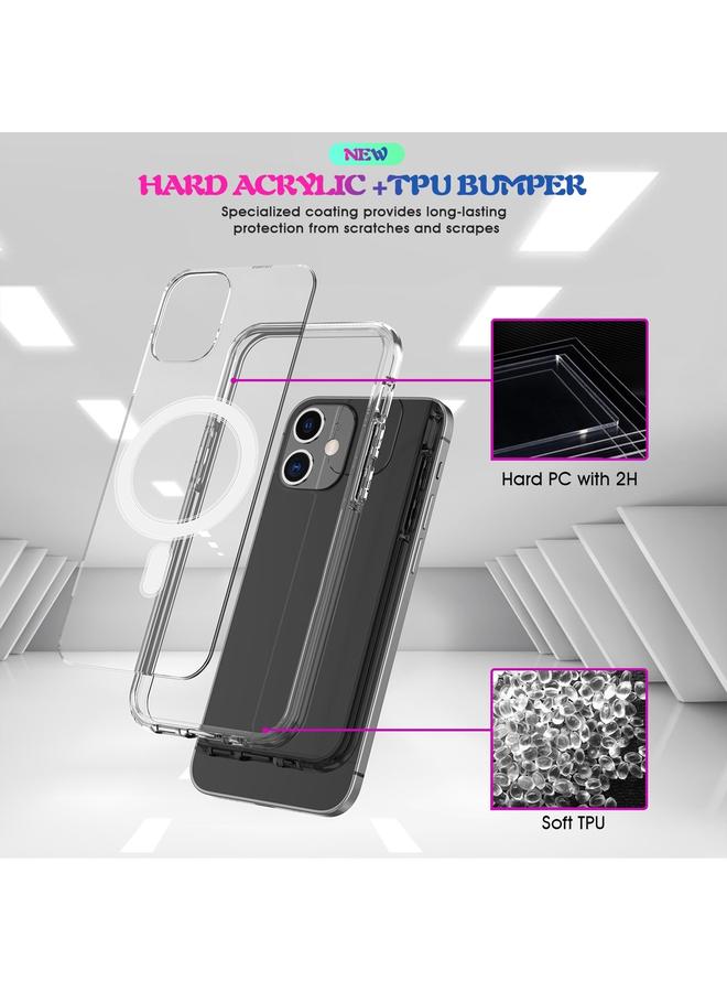 S-TOP Case For Huawei Mate 40 Pro Magsafe Case Simple Magnetic Ring All-inclusive Clear Crystal Acrylic PC +TPU Shockproof Case - Image 5