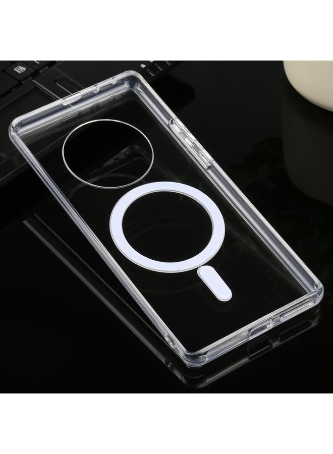 S-TOP Case For Huawei Mate 40 Pro Magsafe Case Simple Magnetic Ring All-inclusive Clear Crystal Acrylic PC +TPU Shockproof Case - Image 2