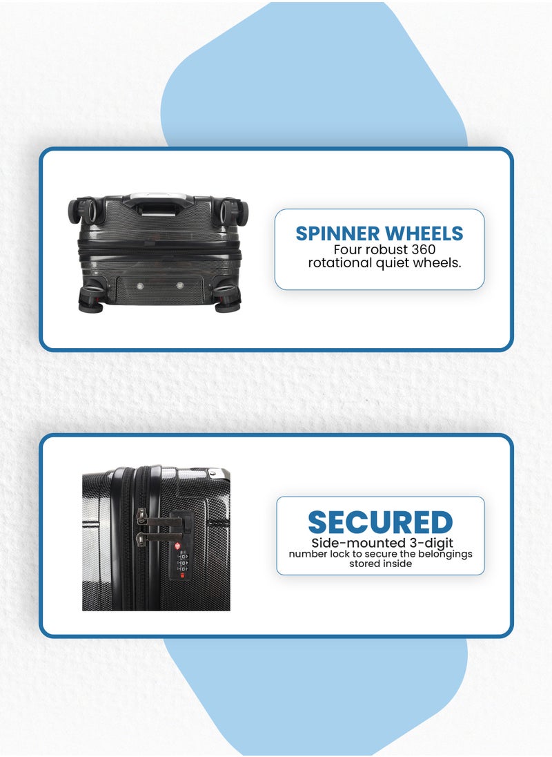 Stargold - Trolley Luggage Set of 3 PCS TPC Hard Side Spinner Wheels with TSA Lock - Image 1