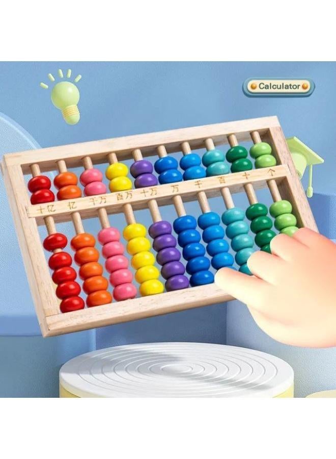 Wooden Educational Beads Counter – Yossi Mass 10-Column Counting Frame - Image 1