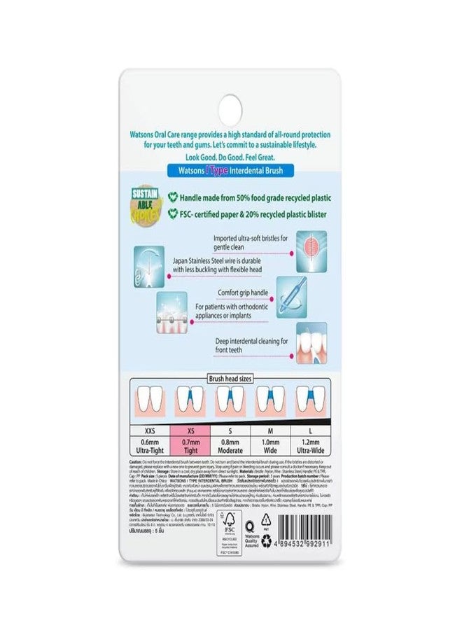 Watsons 0.7mm I Type Interdental Brush 5pcs. - Image 2