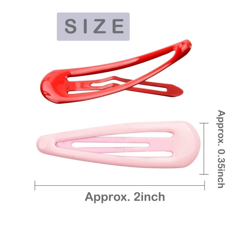 JFFX 30 Pcs Colorful Snap Hair Clips for Girls, 2 Inch Non-slip Metal Hair Barrettes in 10 Assorted Color for Kids Toddlers Teens Women Hair Accessories - Image 2