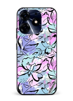 Protective Case Cover For Tecno Spark 10 Pro Abstract Flowers Print Design Multicolour