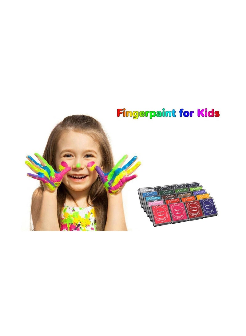 Color Ink Pad Finger Washable Craft Ink Pad for Kids Non-Toxic 20 Color Craft Ink Pad for Stamps Paper Wood Fabric - Image 3