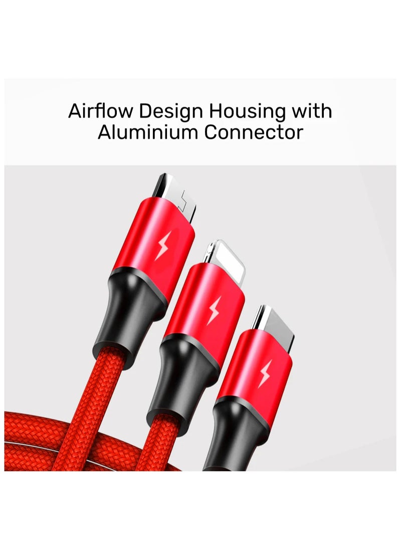 UNITEK - Unitek C14049BK 3-in-1 Multi Charging Cable (USB-A to USB-C / Micro USB / Lightning. - Image 1