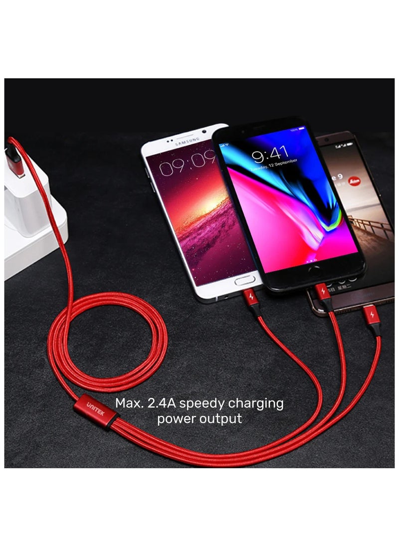 UNITEK Unitek C14049BK 3-in-1 Multi Charging Cable (USB-A to USB-C / Micro USB / Lightning.  - Image 5