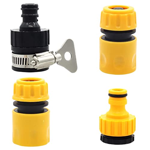 HVG TRADERS 4 in 1 Tap Adapter and 1/2" Garden Hose Quick Connector for Kitchen Gardening Car Washing Cleaning - Set of 4 - Image 1