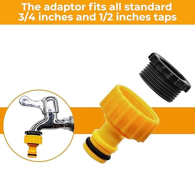HVG TRADERS 4 in 1 Tap Adapter and 1/2" Garden Hose Quick Connector for Kitchen Gardening Car Washing Cleaning - Set of 4 - Image 3