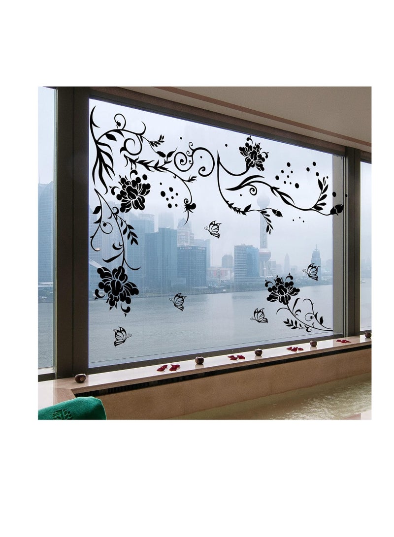 LiveGallery Black Vines Wall Sticker Flowers Wall Sticker Branches Vine Wall Sticker DIY Removable Vinyl Chrysanthemums Wall Decoration for Baby Children Girls Bedroom Living Room Office TV Sofa Background Home - Image 4