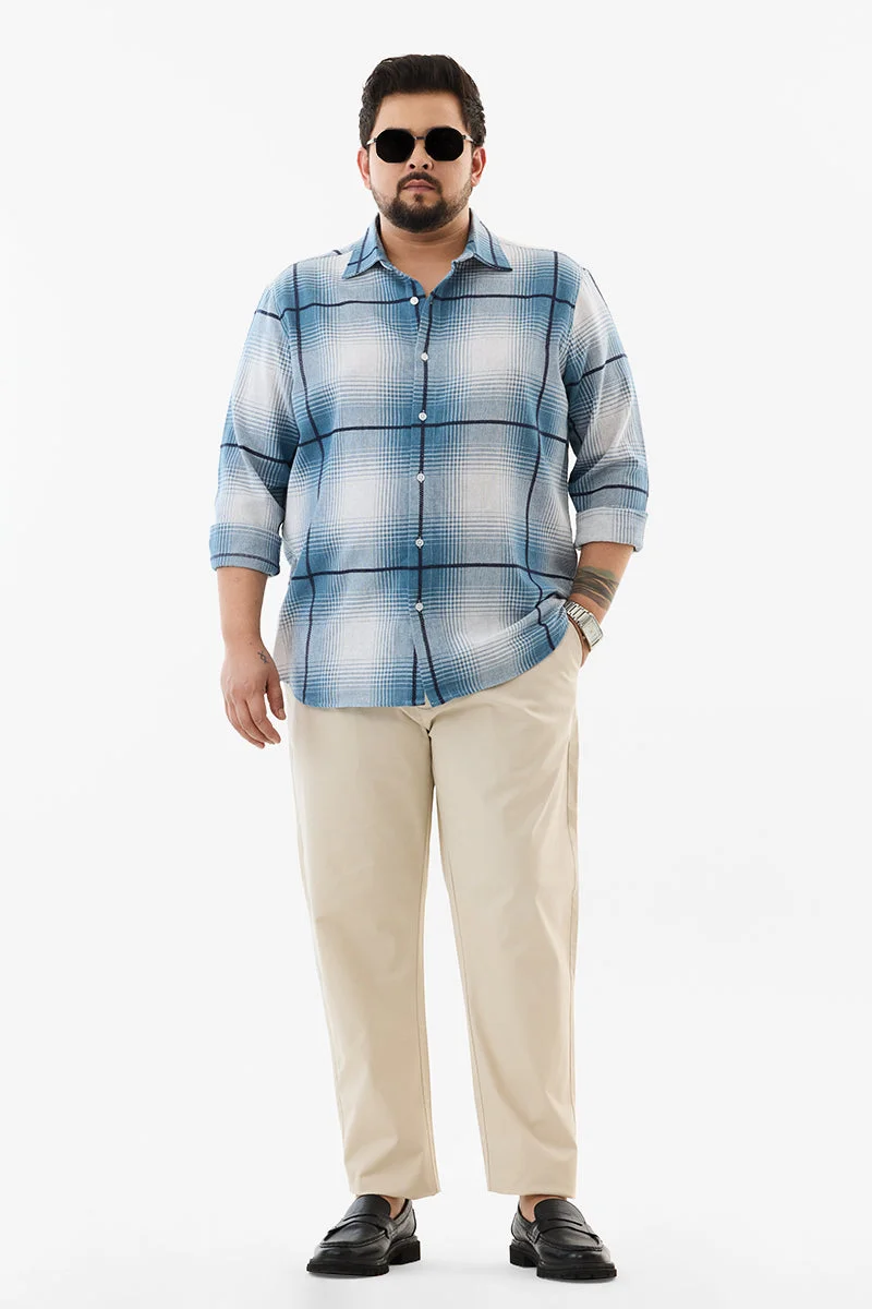 سنيتش Beige Solid Regular Fit Casual Plus Size Trousers