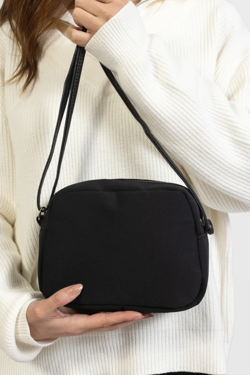 نوثينج Women's Fabric Mini Urban Cross Strap Zippered Adjustable Strap Model Handbag and Shoulder Bag