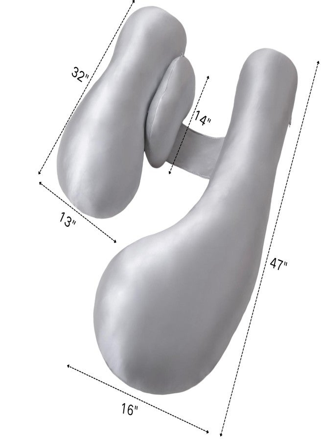 NOONTIDE Pregnancy Pillows for Side Sleeping - Adjustable Belly & Back Support Pillow,H Shaped Full Body Maternity Pillow with Cooling Removable Cover, for Pregnant Women and Adults(Grey) - Image 3