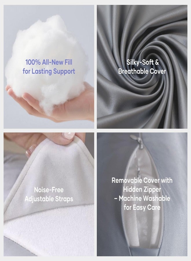 NOONTIDE Pregnancy Pillows for Side Sleeping - Adjustable Belly & Back Support Pillow,H Shaped Full Body Maternity Pillow with Cooling Removable Cover, for Pregnant Women and Adults(Grey) - Image 5
