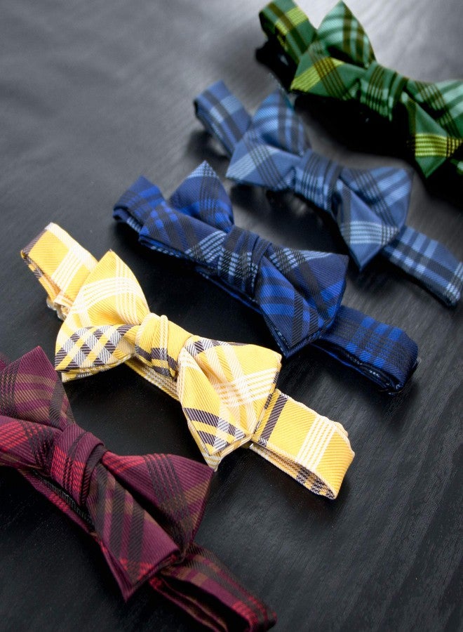 Spring Notion Boy's Plaid Woven Bow Tie Green Large - Image 3
