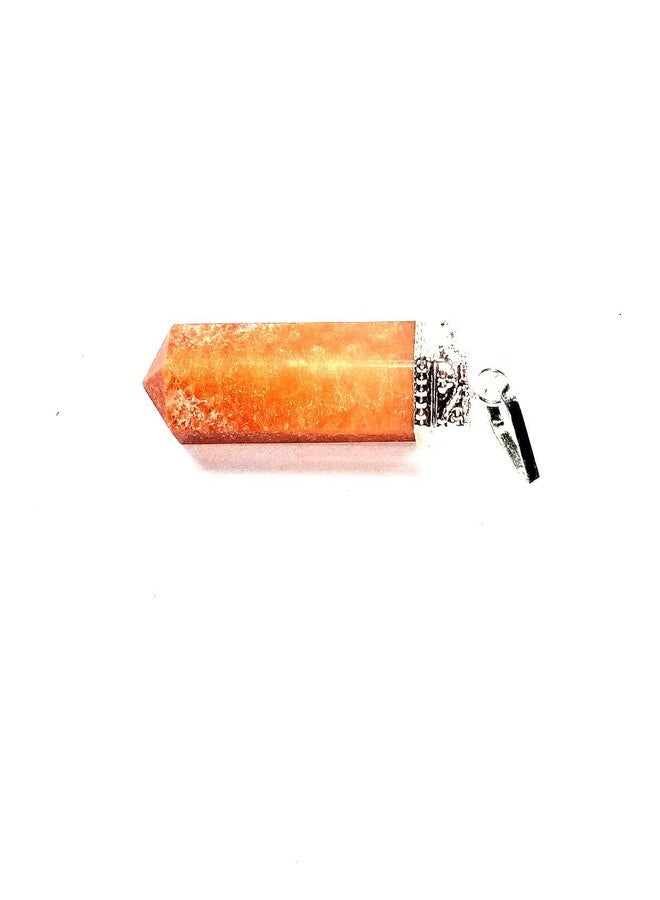 CA AGATE Red Avanturine Pencil Point Pendant Necklace Healing Crystal Gemstone Jewelry - Image 1