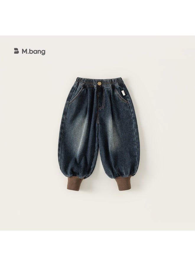 Youbao Boys' Pants Spring Fashion Kids Jeans Versatile Small And Medium Children's Cuffed Long Pants Trendy