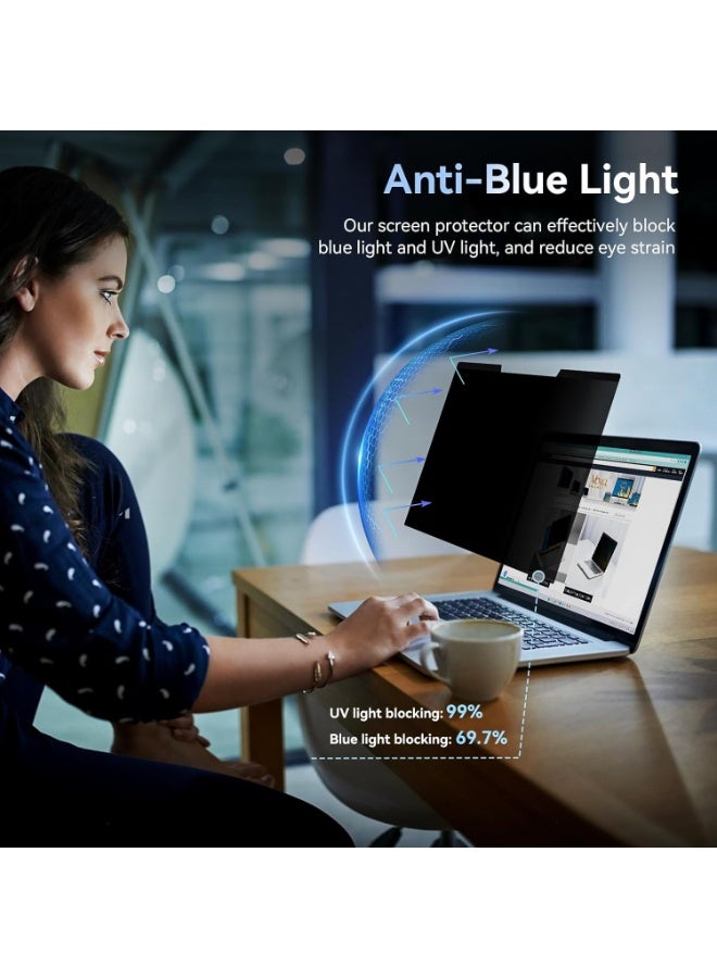 1Pack Magnetic Laptop Privacy Screen Filter 16 Inch for 16:10 Computer Monitor, Removable Anti Blue Light Privacy Shield, Anti-Glare Protector Compatible with Dell Hp Asus Lenovo Huawei Honor Xiaomi Redmi Laptops - Image 2