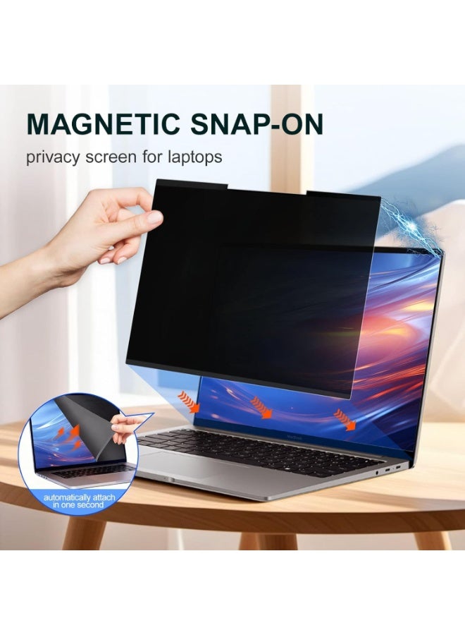 1Pack Magnetic Laptop Privacy Screen Filter 16 Inch for 16:10 Computer Monitor, Removable Anti Blue Light Privacy Shield, Anti-Glare Protector Compatible with Dell Hp Asus Lenovo Huawei Honor Xiaomi Redmi Laptops - Image 5