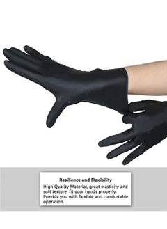 Y&D 100 Pcs Disposable Gloves Large, Black  - Image 3