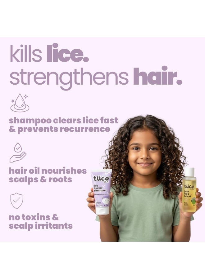 Tuco Natural Anti Lice Combo | Lice Shampoo 40ml + Anti lice Hair Oil 100ml | Perfect for Lice & Itchy Scalp | Natural active with Camphor, Neem, Tea Tree Oil | Safe for kids - Image 4