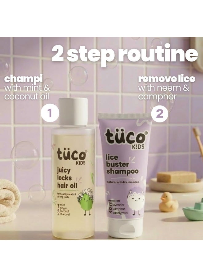 Tuco Natural Anti Lice Combo | Lice Shampoo 40ml + Anti lice Hair Oil 100ml | Perfect for Lice & Itchy Scalp | Natural active with Camphor, Neem, Tea Tree Oil | Safe for kids - Image 2