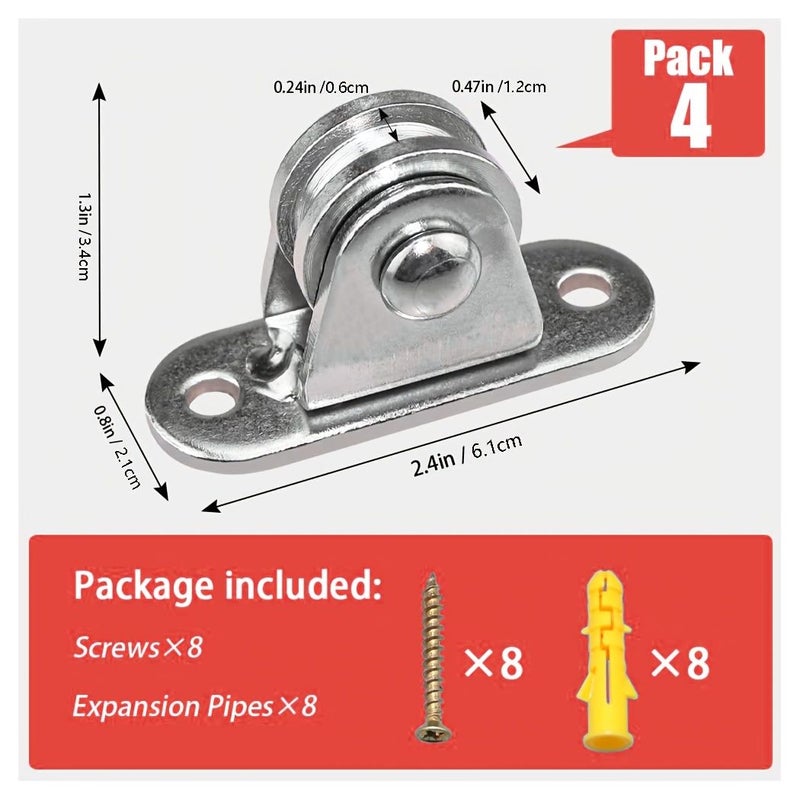 Small Silent Pulley Set Heavy Duty 176 Lbs 2pcs For Wire Ceiling Transport - Image 3