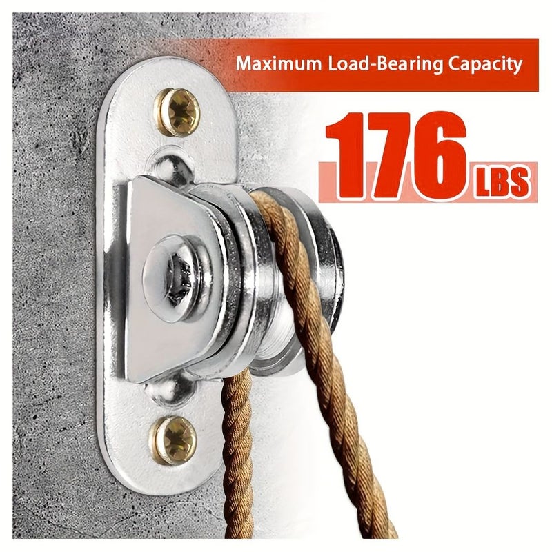 Small Silent Pulley Set Heavy Duty 176 Lbs 2pcs For Wire Ceiling Transport - Image 4