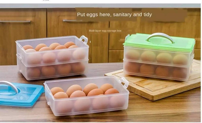 Wishbone 36 Grid 3 Layer Plastic Refrigerator Egg Storage BoxEgg Holder Fridge Tray with Air Tight Lid 36 Grid 3 Layer - Image 4