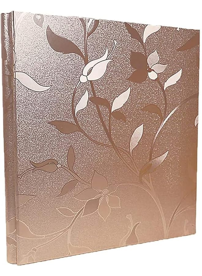 The Bros Photo Albums, 4x6 Inch 600 Photos Extra Large Capacity Family Wedding Picture Albums Photo Book, Horizontal and Vertical Photos Leather Cover Hand Made DIY Albums (Big Leaf Champagne Gold) - Image 1