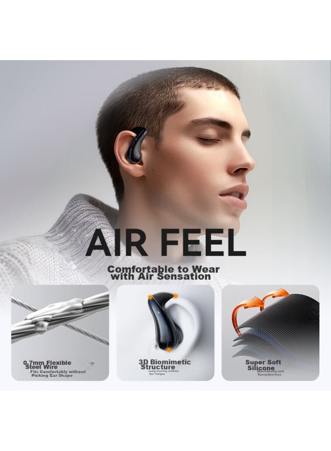 Sansui T18 Non-in Open-ear Bluetooth Headphones, Ear-hook Bone Conduction Concept Headphones, Call Noise Reduction, Compatible With Sony, Xiaomi, Huawei, Black - Image 4