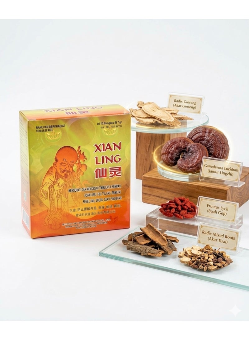 Xian Bein Xian Ling Powder Herbal Tea 1 Pack 10 Bags - Image 1