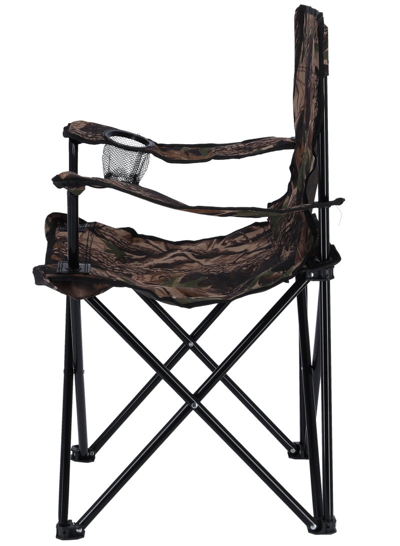 Royalford Camping Chair With Carrying Bag Foldable - Compact Foldable, Heavy Duty Frame | Cup Holder, Storage Pocket | Shoulder Travel Bag, Outdoor, Festival, Beach | 265 lbs Capacity Multicolour 80cm - Image 2